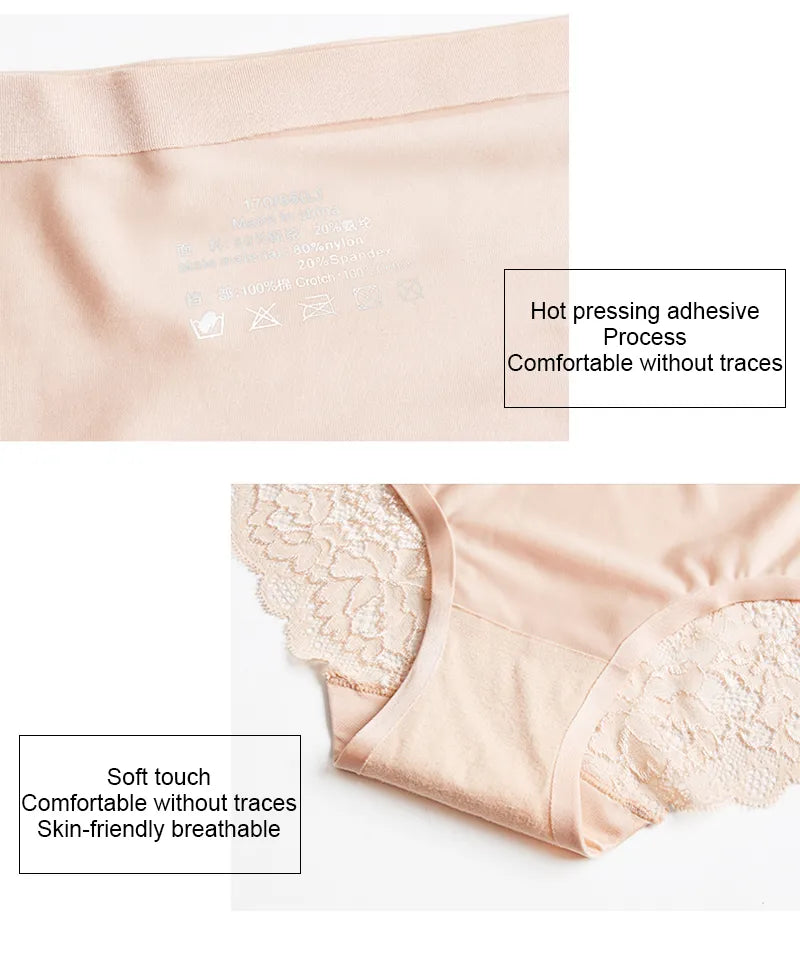 Seamless Lace Comfort: 3-Piece Hollow Out Panties Set for Women - Soft Low-Rise Briefs, Ideal for Sporty Comfort and Everyday Elegance