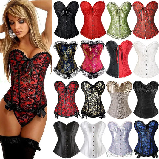 Steampunk & Gothic Fusion: Lace-Up Overbust Corsets for Stylish Women - Sizes S to 6XL