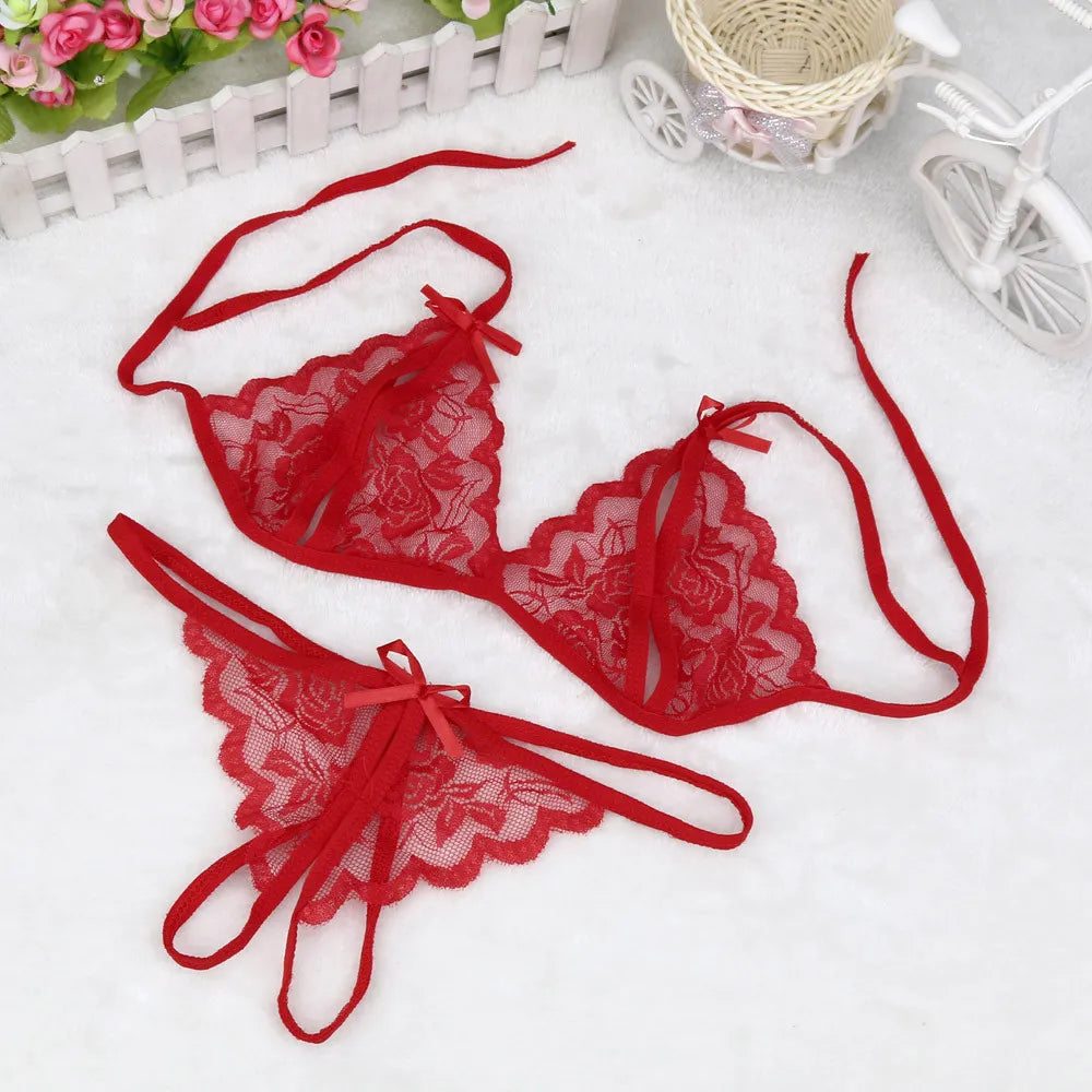 Sexy Lace Hollow Out Underwear Bra Set Sexy Lingerie Set